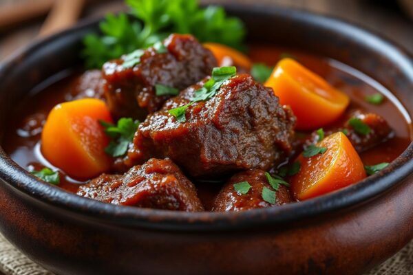 découvrez une recette savoureuse de queue de bœuf, un plat réconfortant et généreux parfait pour les repas en famille ou entre amis.